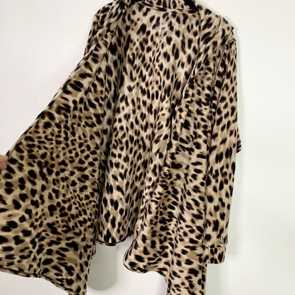Cuddl Dudds Cardigan Sweater 1x 2x Fleecewear Animal Print Warm Layer Thumbhole - Picture 4 of 10